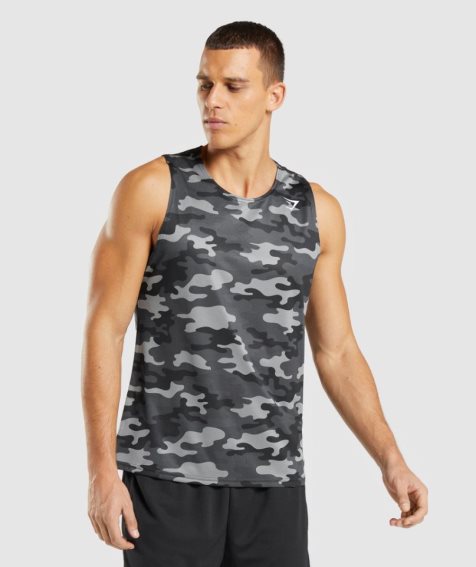 Men's Gymshark Arrival Tanks Camo | NZ 0HJQLS